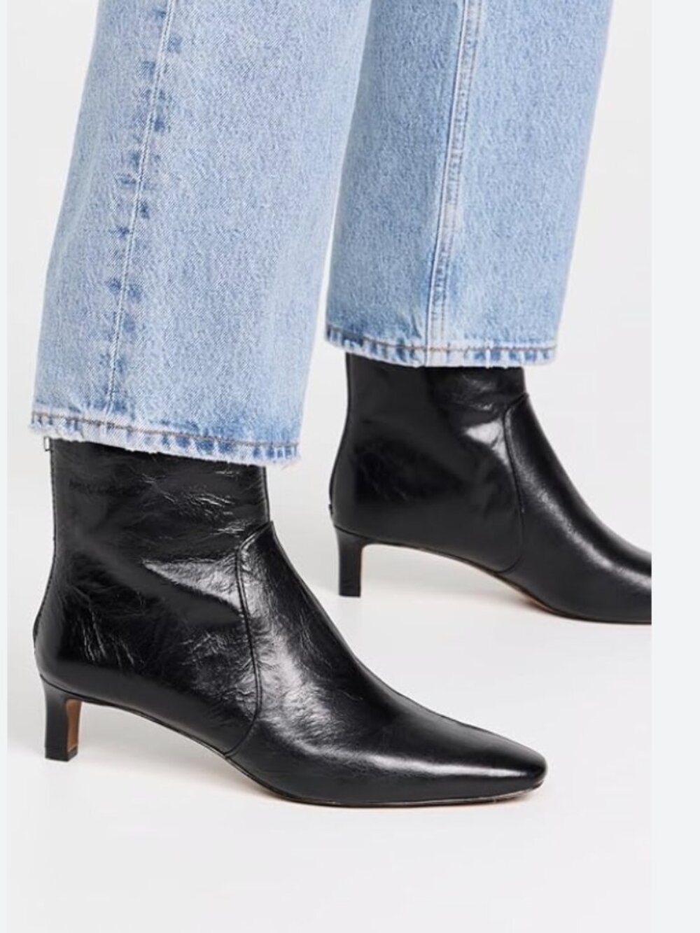 Madewell the Dimes Kitten Heel Boot in genuine black leather size 7